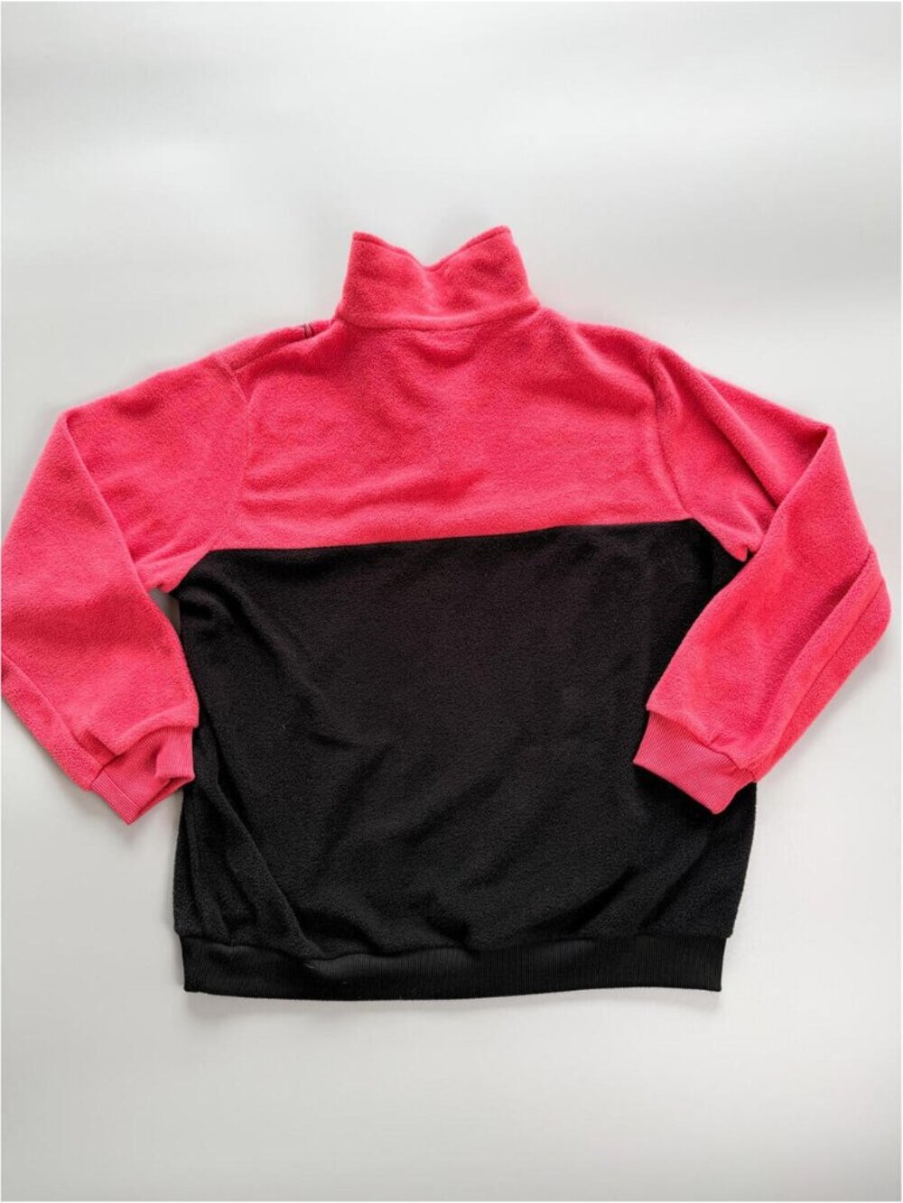 TanJay Fleece Pullover Womens Large, Pink Black Quarter Zip Sweater Vintage - Picture 4 of 4